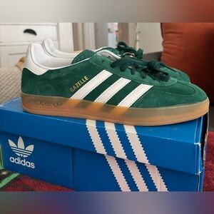 adidas White and Green Sneaker Interior View